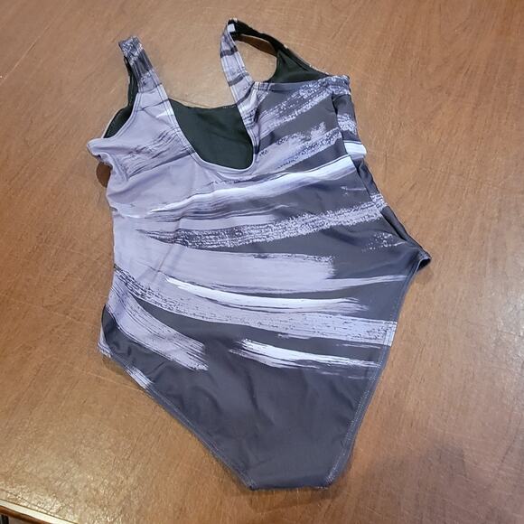 One Piece Color Matching Swimsuit Patchwork Swimsuit Backless Push UP Size L New - Picture 6 of 12